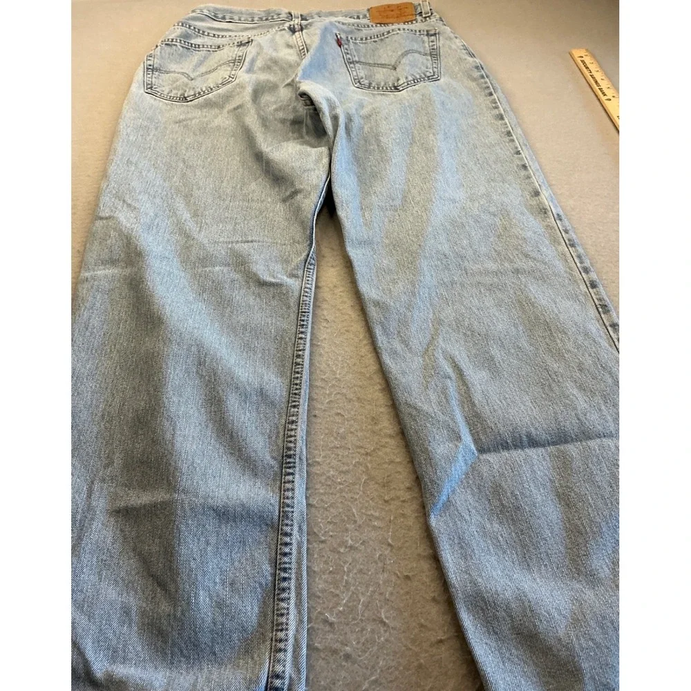 Levi's Y2K 550 Relaxed Fit Tapered Leg Light Wash Denim Jeans Mens 36x32